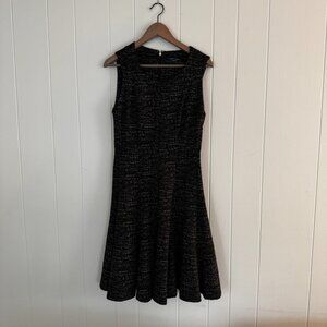 Tommy Hilfiger Women's Sleeveless Black Gray Stretch Fit & Flare Dress Size 8/10